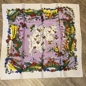 Vintage Souvenir Scarf of Switzerland